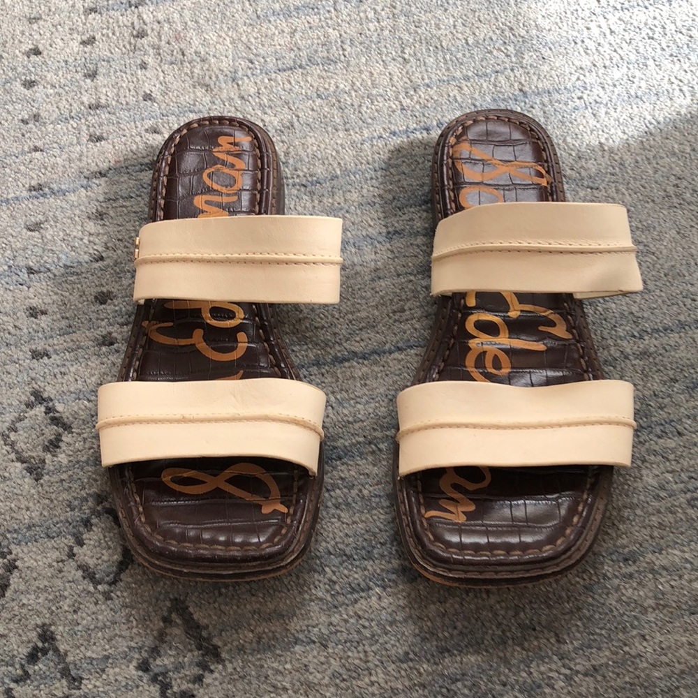 Sam Edelman cream leather sandals